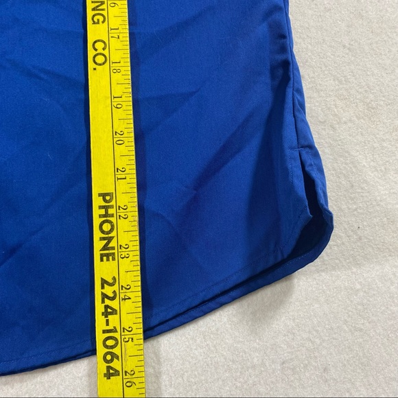 BUTTON DOWN SHIRT DOC & AMELIA by CINTAS LARGE 3/4 Sleeve Woman’s Blue S… - Picture 8 of 10